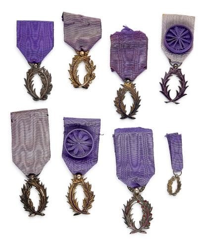 Academic Palms, set of eight palms: one Officer’s...