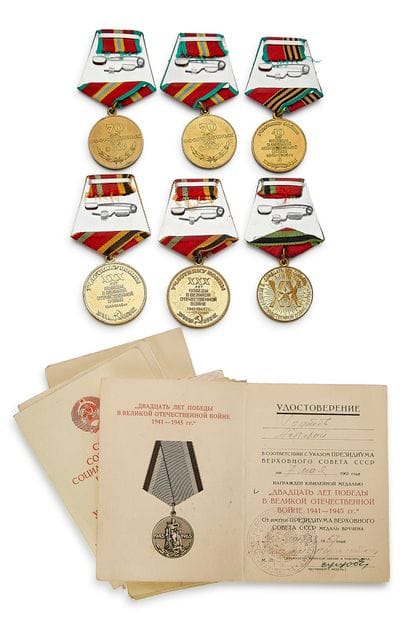 Russie - URSS, lot de six médailles avec...