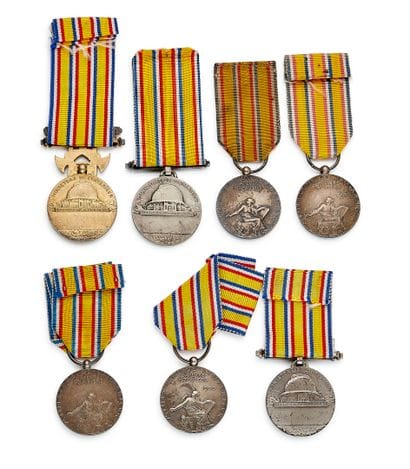 Civil Decorations - Set of seven Fire Department...