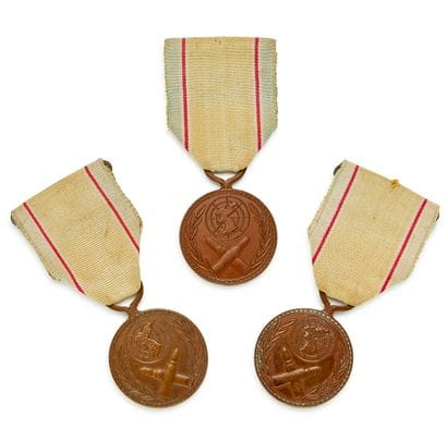 Korean War, set of three Korean commemorative...