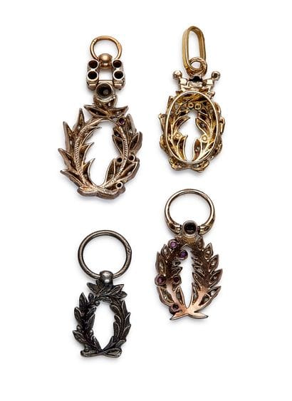 Academic Palms, set of four miniature palms:...