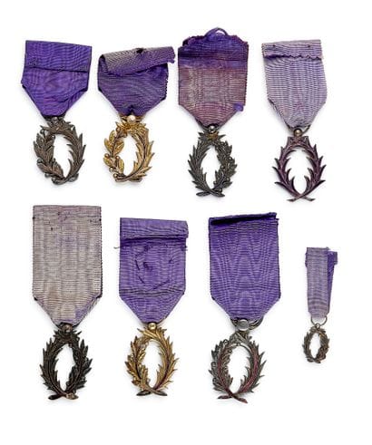 Academic Palms, set of eight palms: one Officer’s...
