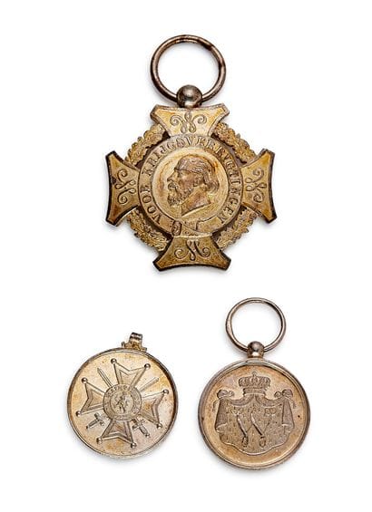 Netherlands - Set of three silver miniatures:...