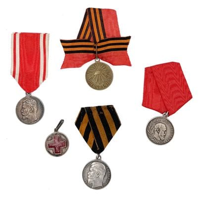 Russia - Lot of five medals: a silver St....
