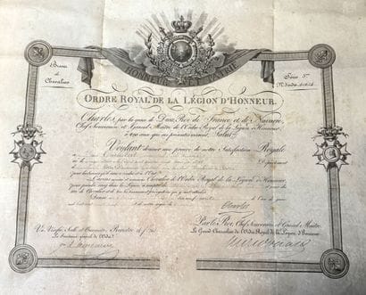 Légion d'honneur - Eight patents and documents:...