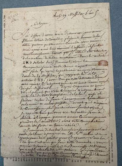 Restauration et XIXe siècle lot de dix documents...