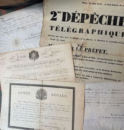 Restauration et XIXe siècle lot de dix documents...