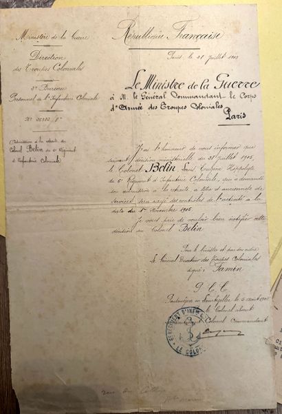 Campagnes coloniales et Première Guerre mondiale,...