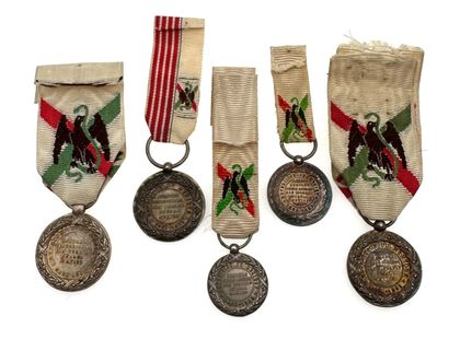 Médaille du Mexique, lot de cinq réductions...