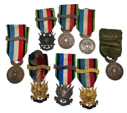 1870-1871, lot de huit médailles de la Société...