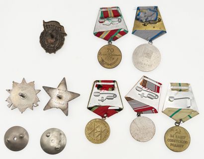 Russia, USSR - Lot of seven decorations in...