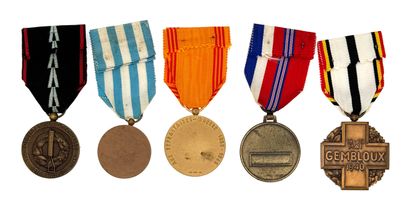 World War II - Lot of five medals in ordinance...
