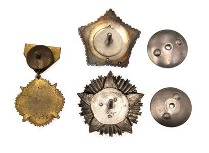 Mongolia - Lot of three military decorations:...