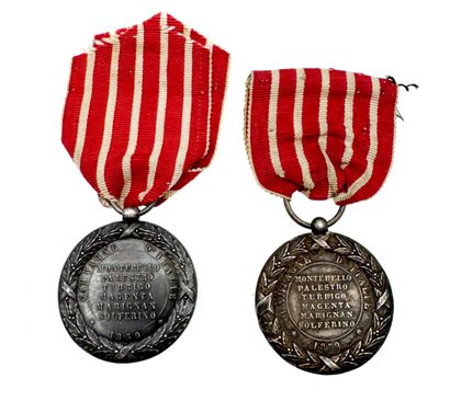 Médaille d'Italie, lot de deux médailles...