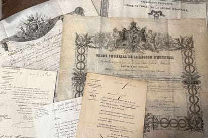 Légion d'honneur - Eight patents and documents:...