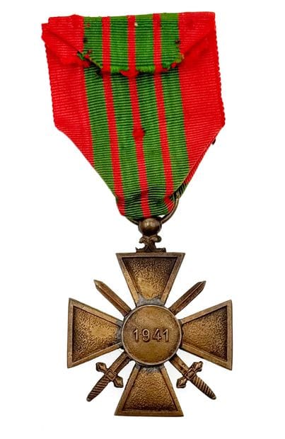 World War II - A patinated bronze Croix de...