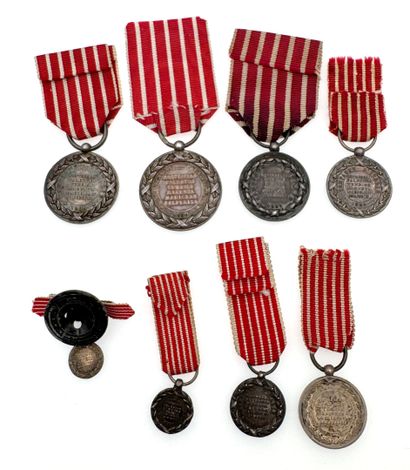 Médaille d'Italie, lot de huit réductions...