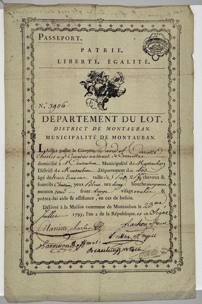 French Revolution, set of six documents:...