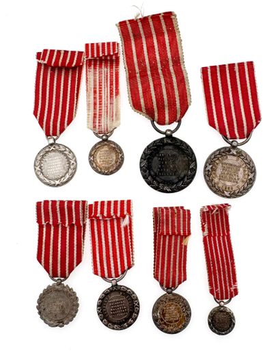 Médaille d'Italie, lot de huit réductions...