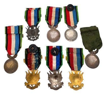 1870-1871, lot de huit médailles de la Société...