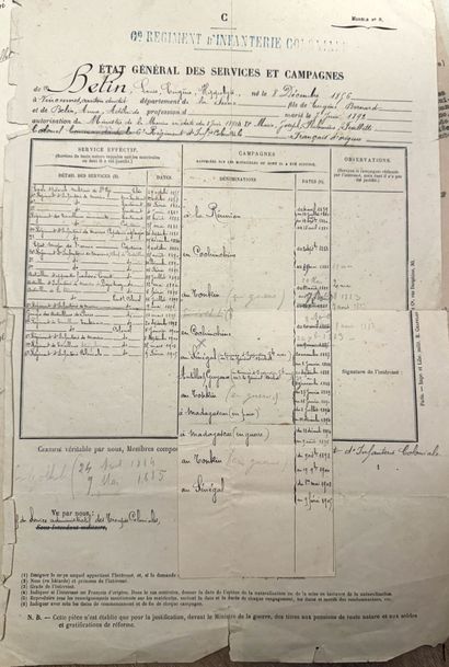Campagnes coloniales et Première Guerre mondiale,...