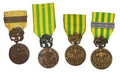 Postwar - Set of four Indochina campaign...