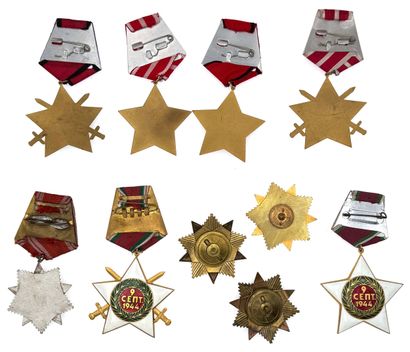 Bulgarie - Lot de dix décorations : 

- Six...