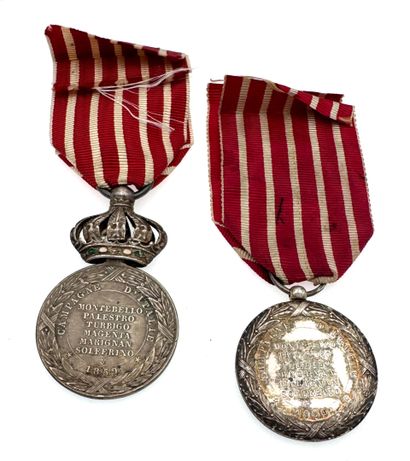 Médaille d'Italie, lot de deux médailles...