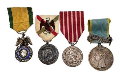Second Empire, lot de quatre médailles en...