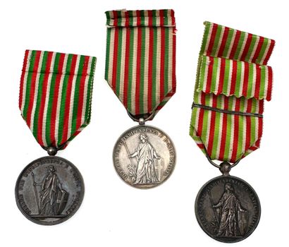 Royaume d'Italie - Lot de trois médailles...