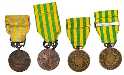 Postwar - Set of four Indochina campaign...