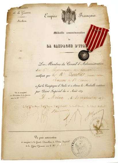 Médaille d'Italie avec brevet, 1er modèle,...