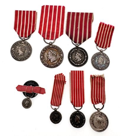 Médaille d'Italie, lot de huit réductions...