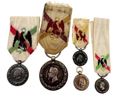 Médaille du Mexique, lot de cinq réductions...