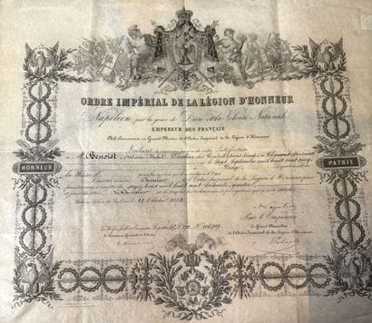 Légion d'honneur - Eight patents and documents:...