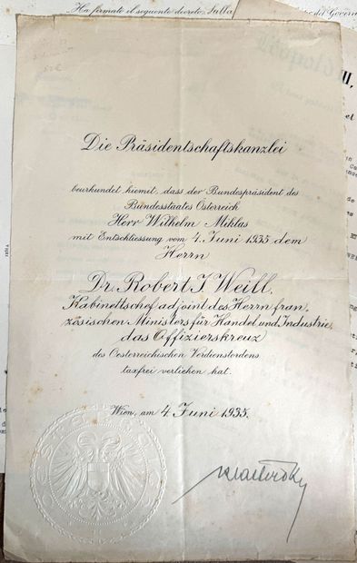 Certificates of decorations of Mr. Robert...