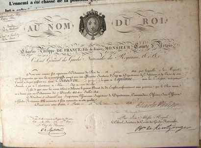 Restauration et XIXe siècle lot de dix documents...
