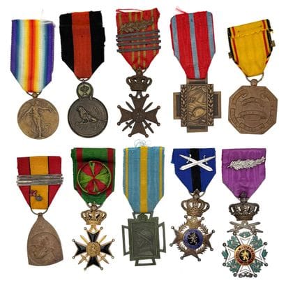 Belgium - First World War, set of ten decorations...