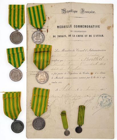Expédition du Tonkin 1883-1885, lot de huit...