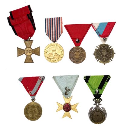 Serbia - Lot of seven decorations in ordinance...