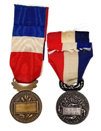 Ministère des Colonies - Lot of two medals...