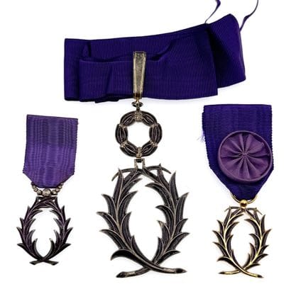 Ordre de Palmes académiques, 1955, lot de...