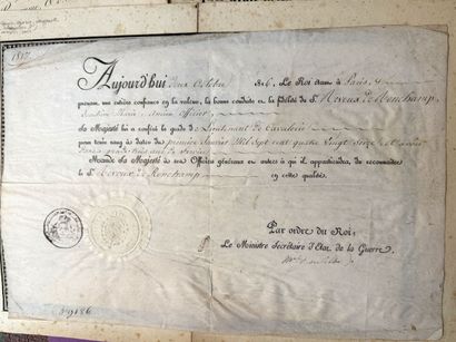 Restauration et XIXe siècle lot de dix documents...