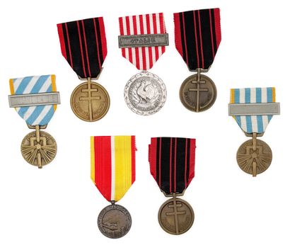 Second World War - Lot of seven medals in...