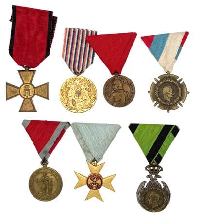 Serbia - Lot of seven decorations in ordinance...
