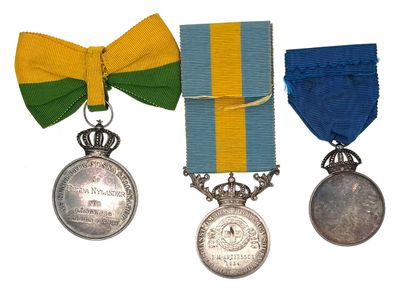 Suède - Lot de trois médailles : une médaille...