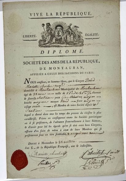 French Revolution, set of six documents:...