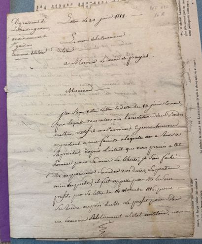 Restauration et XIXe siècle lot de dix documents...