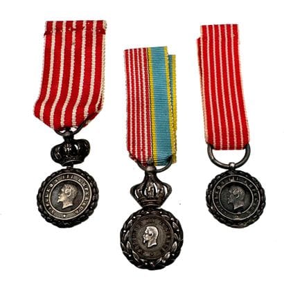 Médaille d'Italie, 1er modèle, lot de trois...