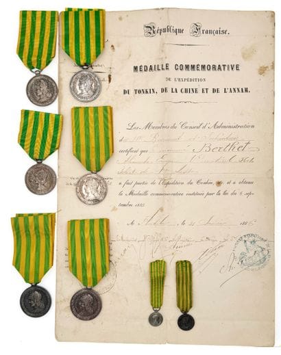 Expédition du Tonkin 1883-1885, lot de huit...